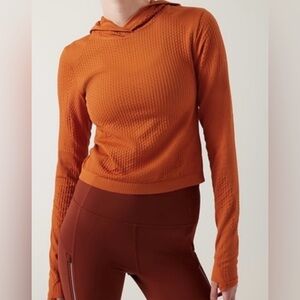 Athleta Crop Fitted Running Hoodie